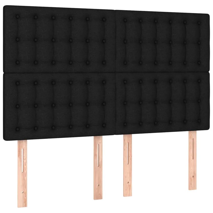 Sommier à lattes de lit avec matelas Noir 140x190 cm Tissu - 6