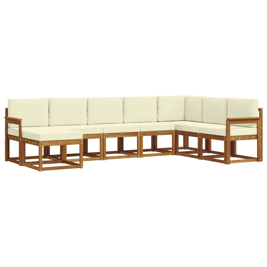 Ensemble de canapés d'extérieur 8 pcs Naturel et Crème - 2