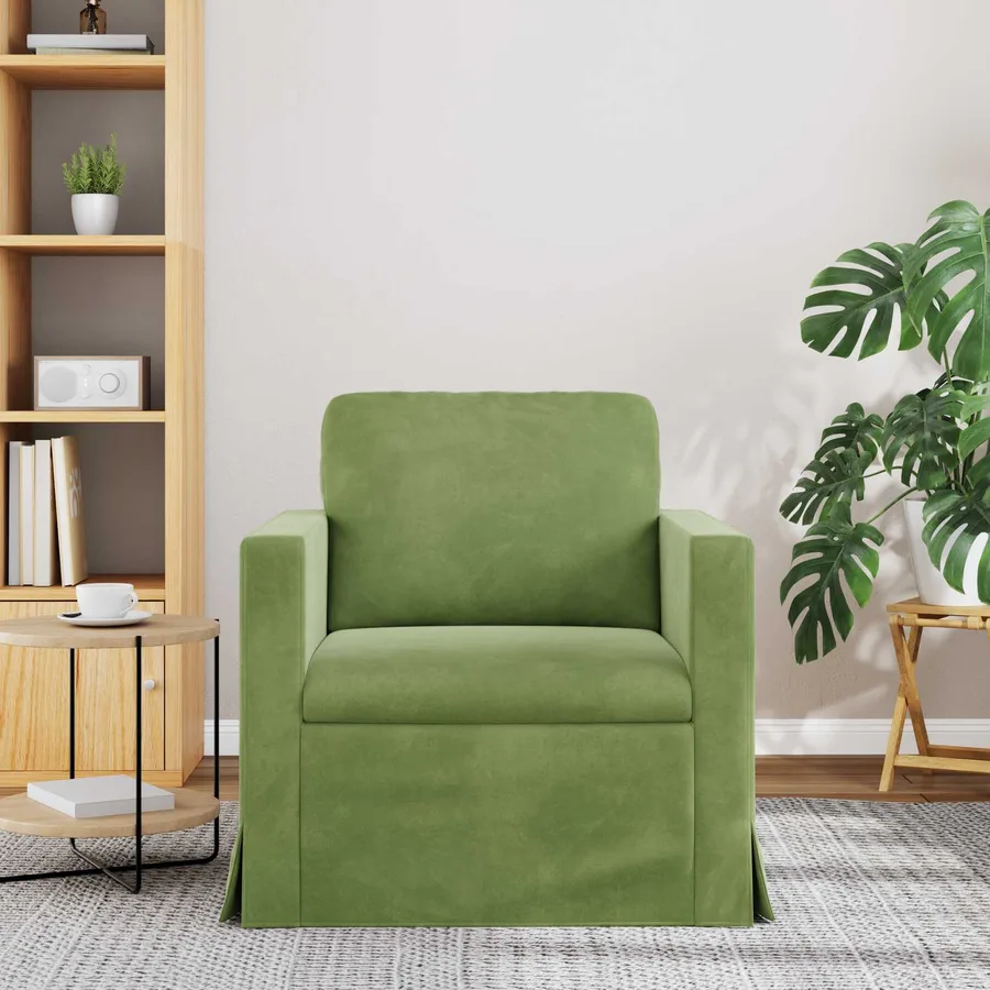 Canapé Vert clair 78 x 78 x 80 cm Velours - 3