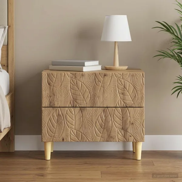 Table de chevet Chêne artisanal 62 x 34,5 x 48 cm