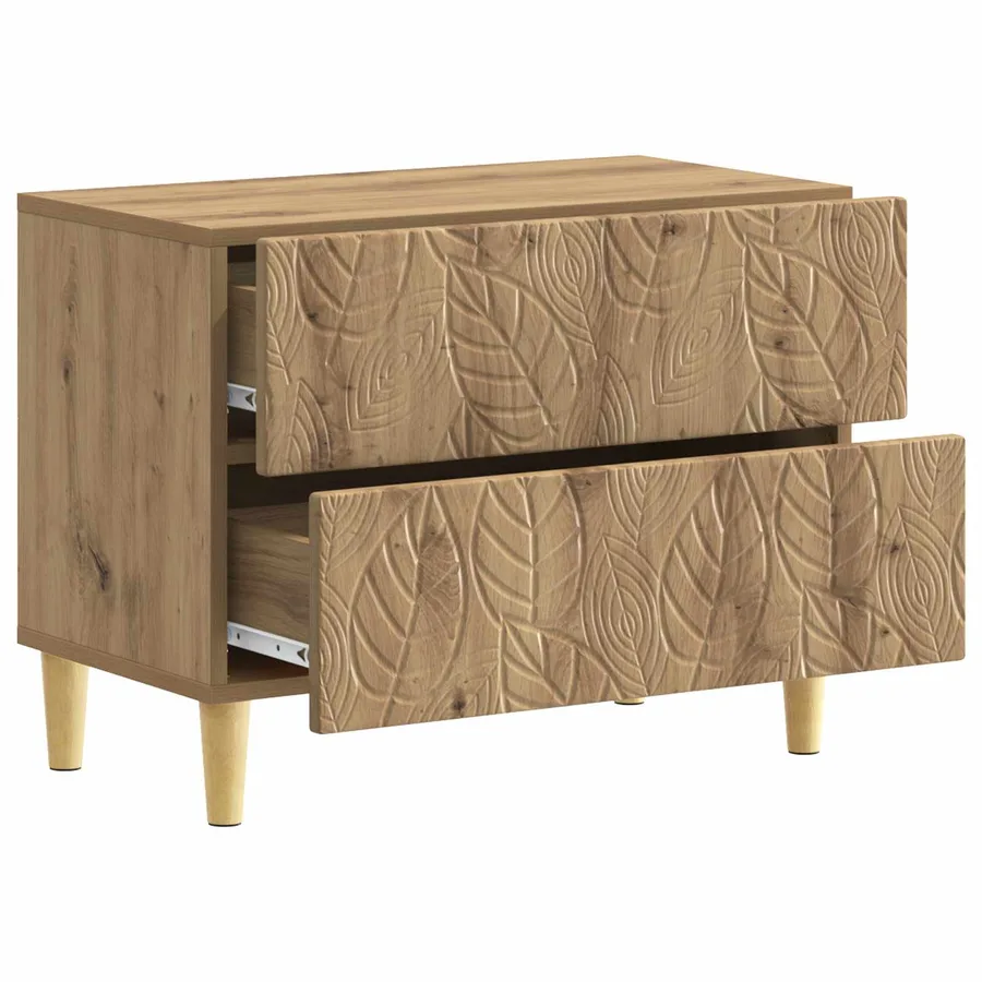 Table de chevet Chêne artisanal 62 x 34,5 x 48 cm - 3