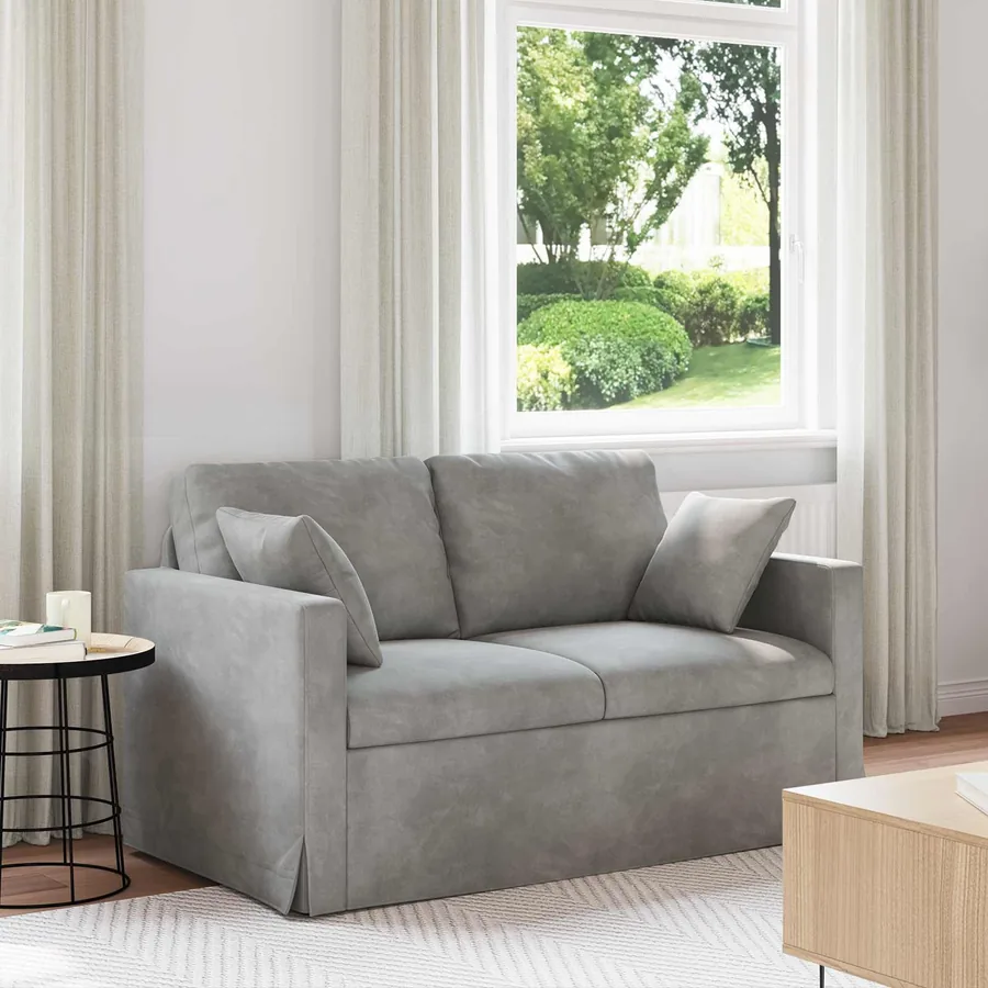 Canapé Gris clair 138 x 78 x 80 cm Velours