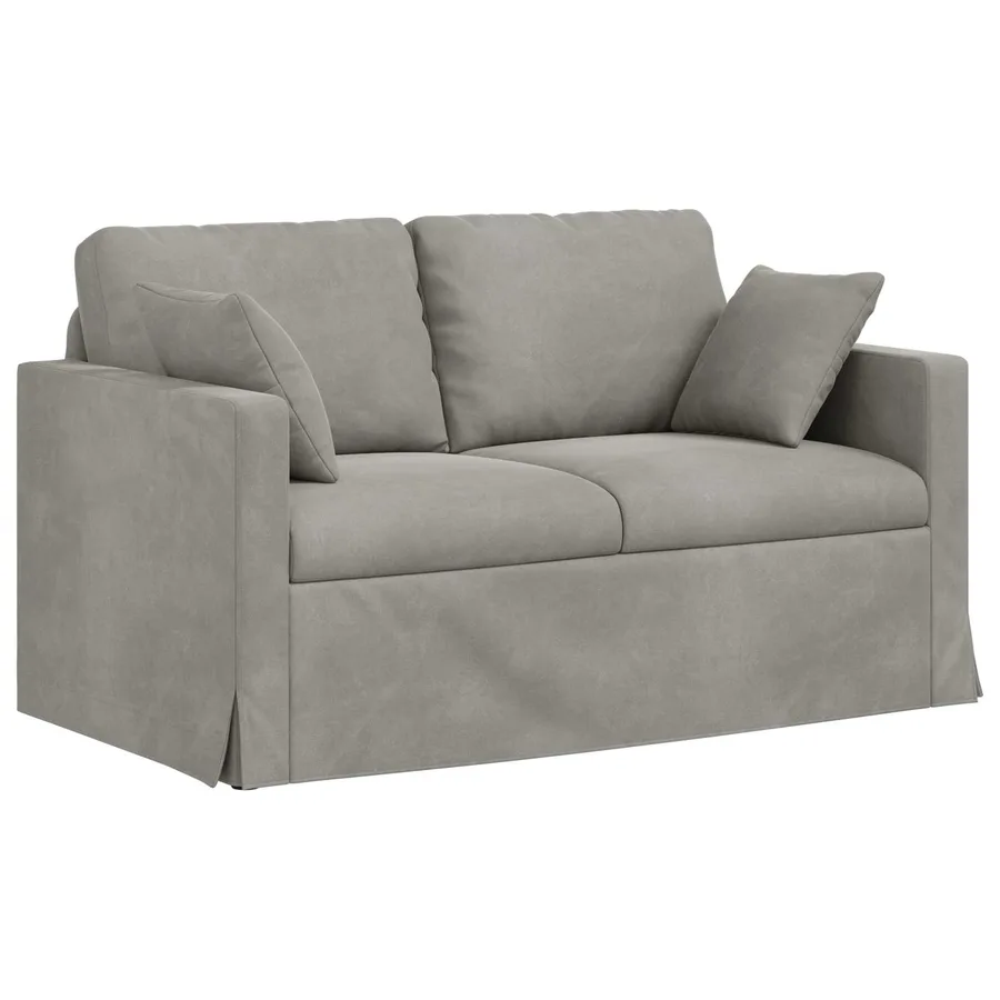 Canapé Gris clair 138 x 78 x 80 cm Velours - 2