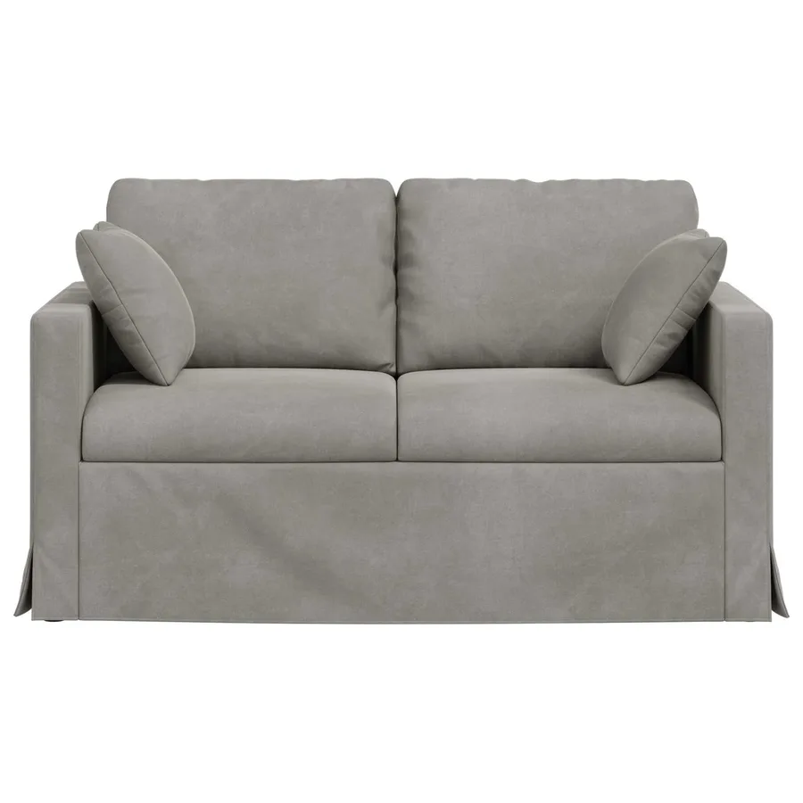 Canapé Gris clair 138 x 78 x 80 cm Velours - 4
