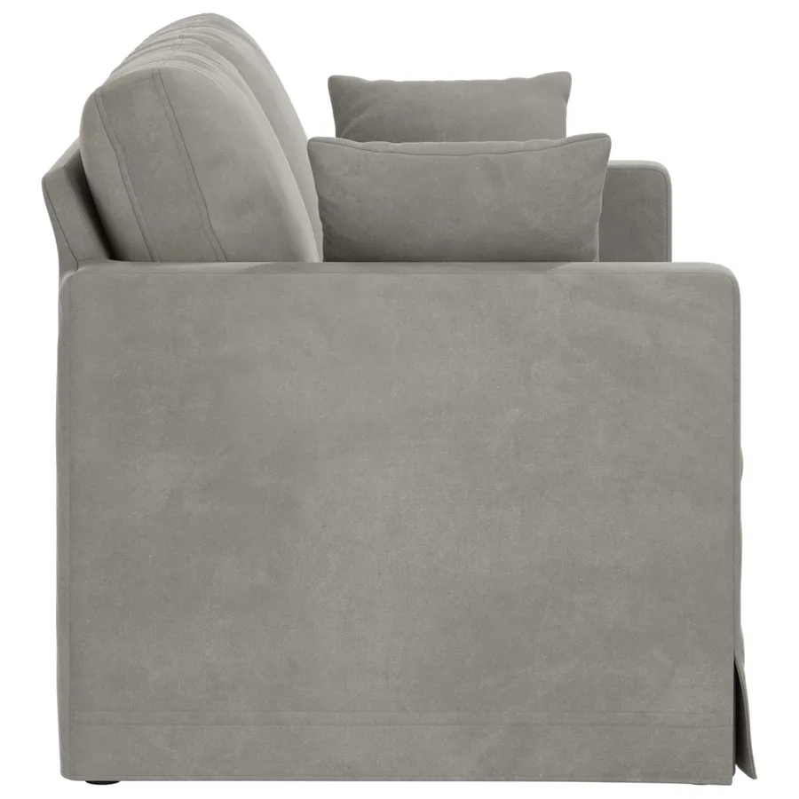 Canapé Gris clair 138 x 78 x 80 cm Velours - 5