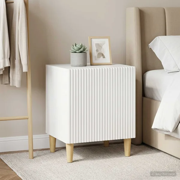 Cabinet de chevet 2 pcs Blanc brillant 43 x 34,5 x 50 cm
