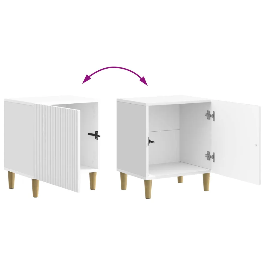 Cabinet de chevet 2 pcs Blanc brillant 43 x 34,5 x 50 cm - 12