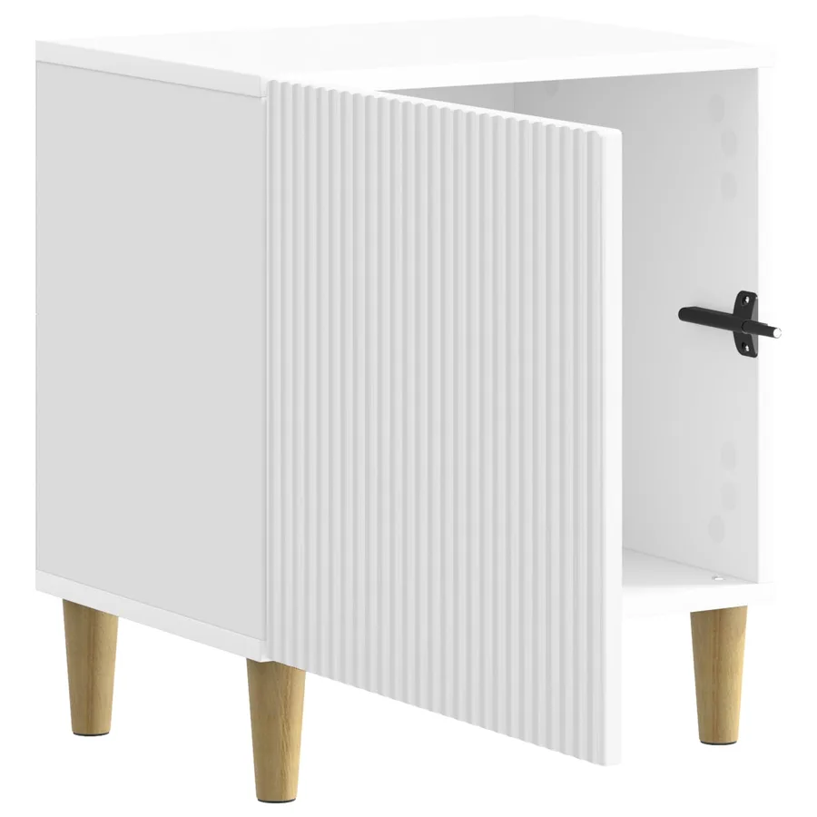 Cabinet de chevet 2 pcs Blanc brillant 43 x 34,5 x 50 cm - 6