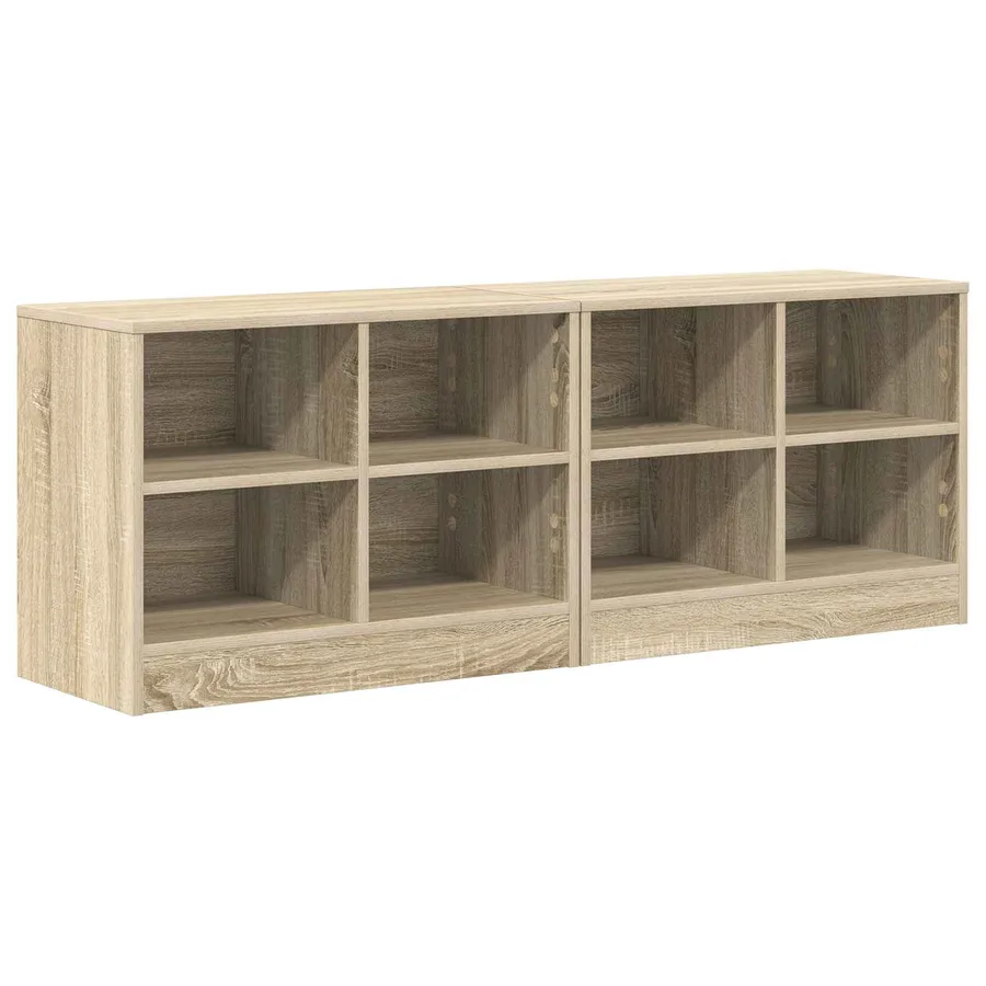 Armoire de lit avec étagère 2 pcs Chêne Sonoma 66 x 33 x 48 cm - 2