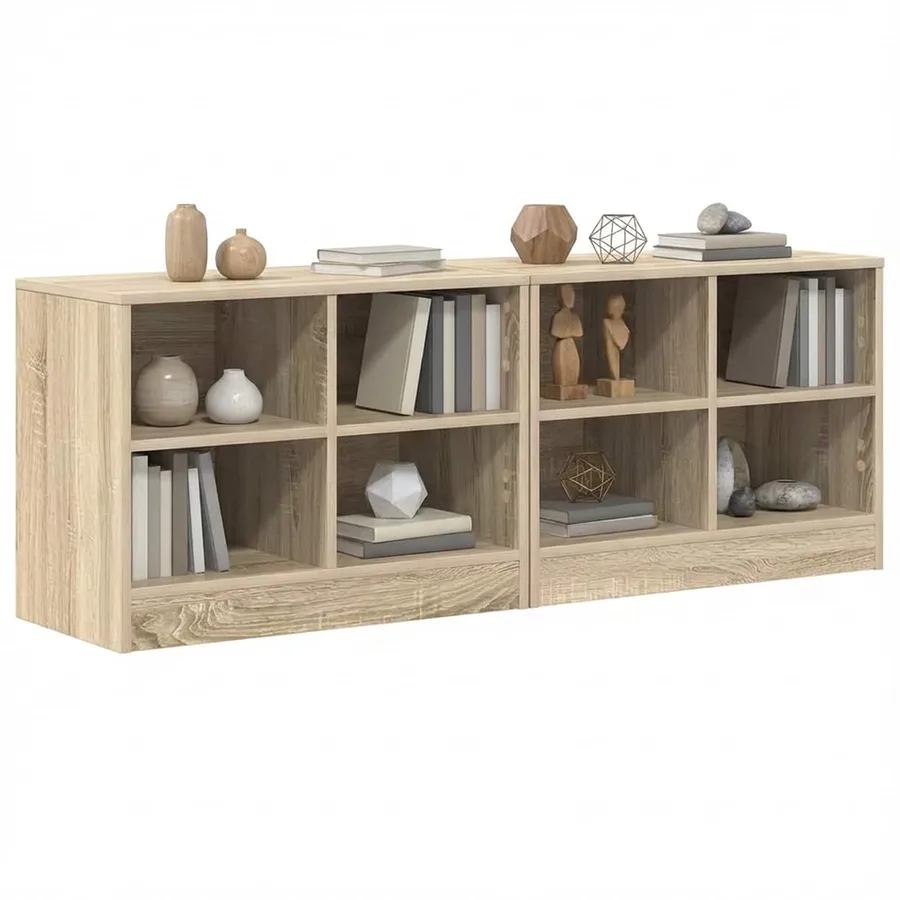 Armoire de lit avec étagère 2 pcs Chêne Sonoma 66 x 33 x 48 cm - 3