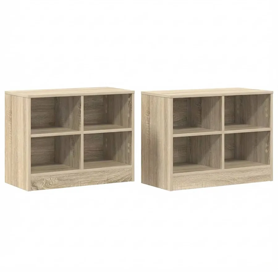 Armoire de lit avec étagère 2 pcs Chêne Sonoma 66 x 33 x 48 cm - 5