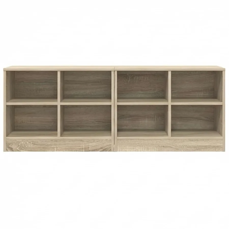 Armoire de lit avec étagère 2 pcs Chêne Sonoma 66 x 33 x 48 cm - 6