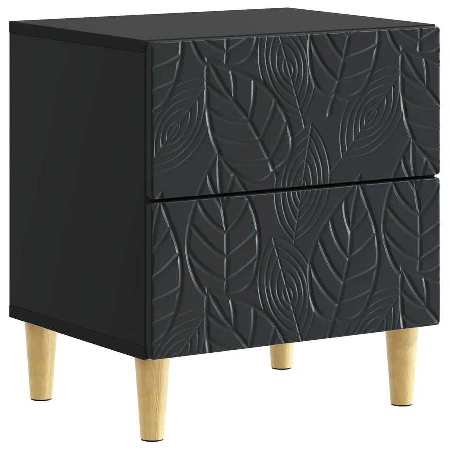 Table de chevet 2 pcs Noir 43 x 34,5 x 48 cm Bois d'ingénierie - 4