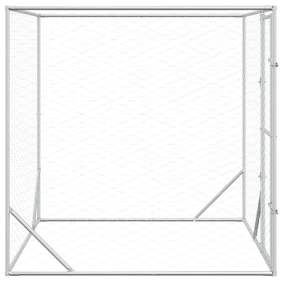 Chenil d'extérieur pour chiens argenté 2x2x2 m acier galvanisé - 5