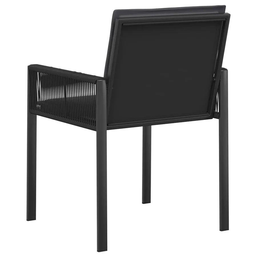 Chaises de jardin 6 pcs Noir et Gris foncé polyrotin - 7