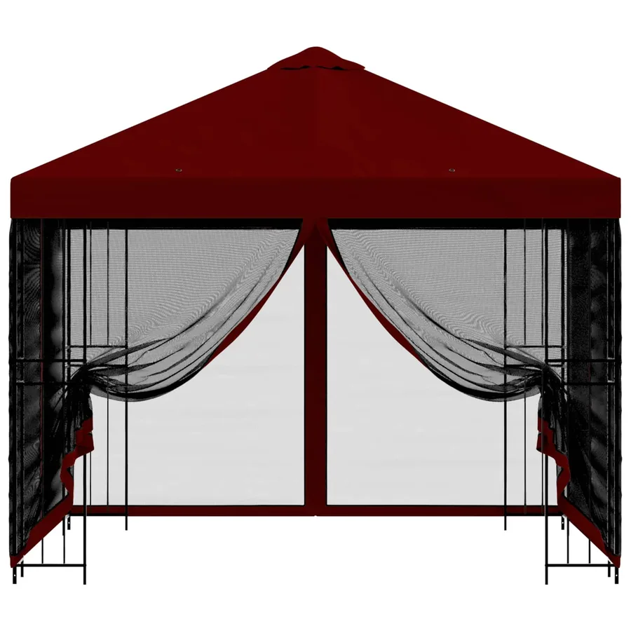 Abri de jardin avec parois 3 x 3 m Bordeaux Polyester et Acier - 5