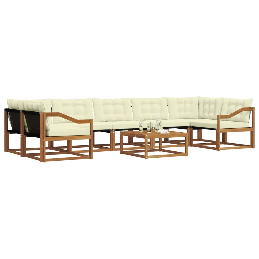 Ensemble de canapés d'extérieur 8 pcs Naturel et Crème - 3
