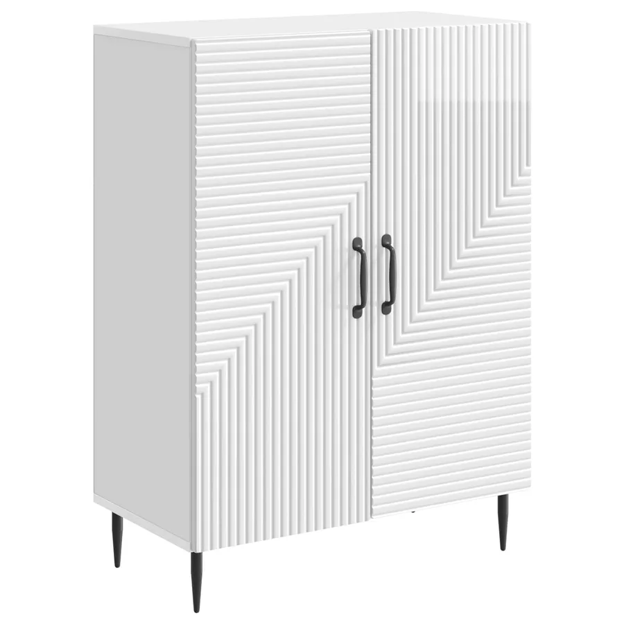 Buffet Blanc brillant 66 x 34,5 x 89,5 cm Bois d'ingénierie - 2