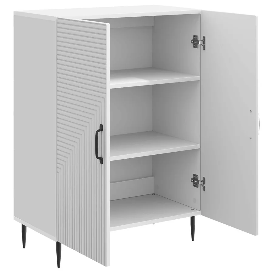 Buffet Blanc brillant 66 x 34,5 x 89,5 cm Bois d'ingénierie - 5