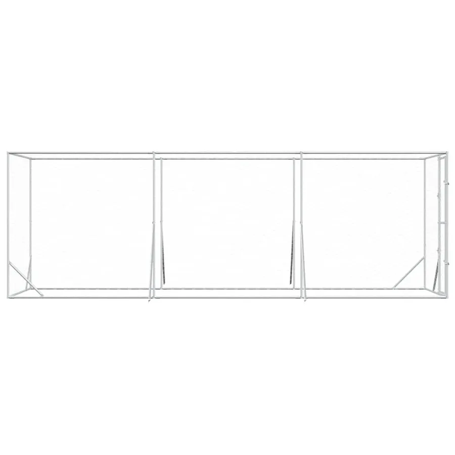 Chenil d'extérieur pour chiens argenté 2x6x2 m acier galvanisé - 5