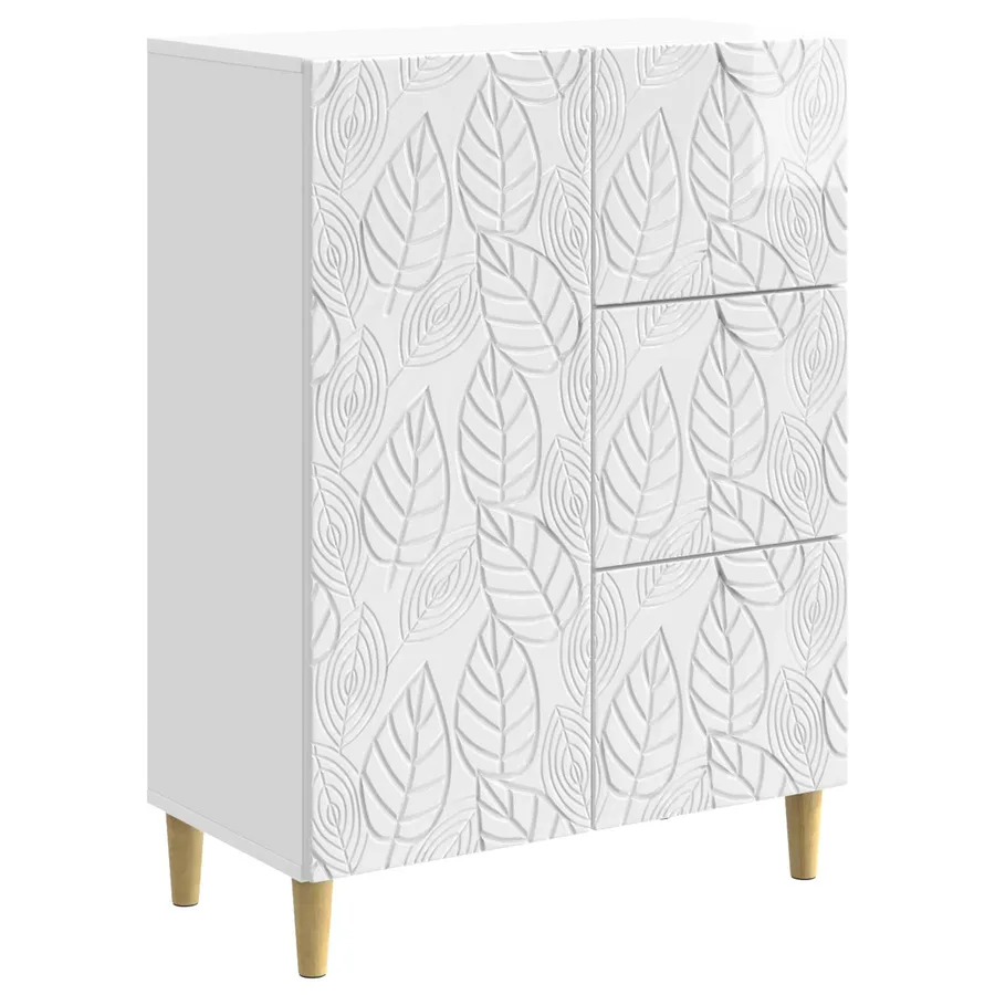 Buffet Blanc brillant 66 x 34,5 x 90 cm Bois d'ingénierie - 2