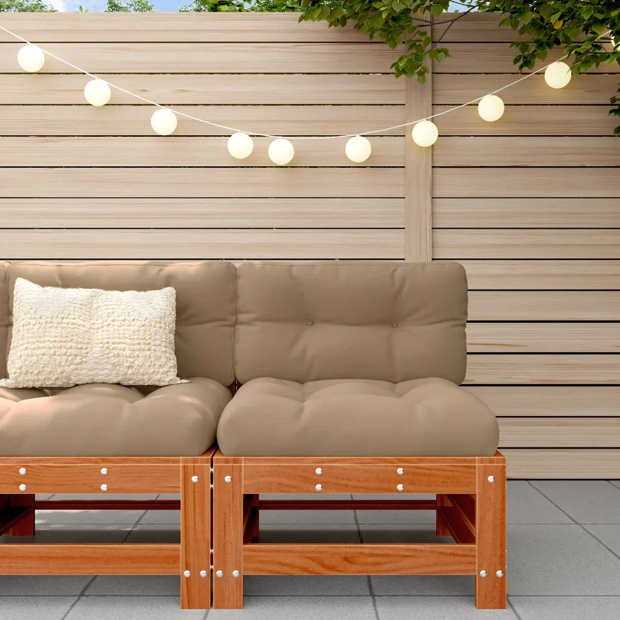 Sofa de jardin milieu Pin massif Brun Ciré