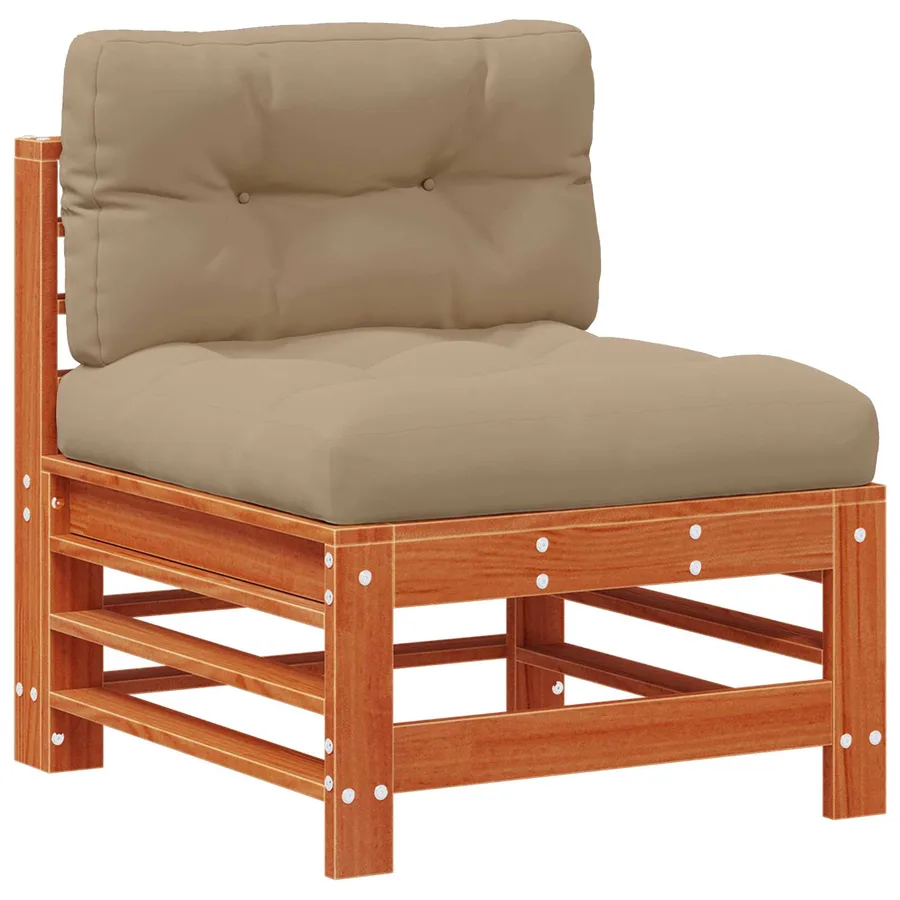 Sofa de jardin milieu Pin massif Brun Ciré - 2