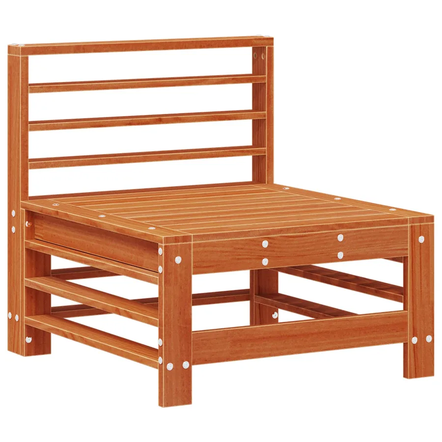 Sofa de jardin milieu Pin massif Brun Ciré - 3