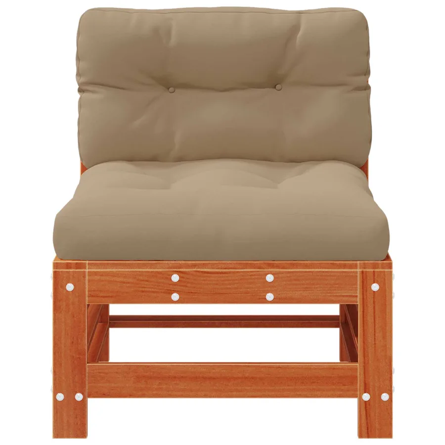 Sofa de jardin milieu Pin massif Brun Ciré - 4