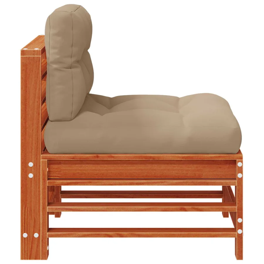 Sofa de jardin milieu Pin massif Brun Ciré - 5