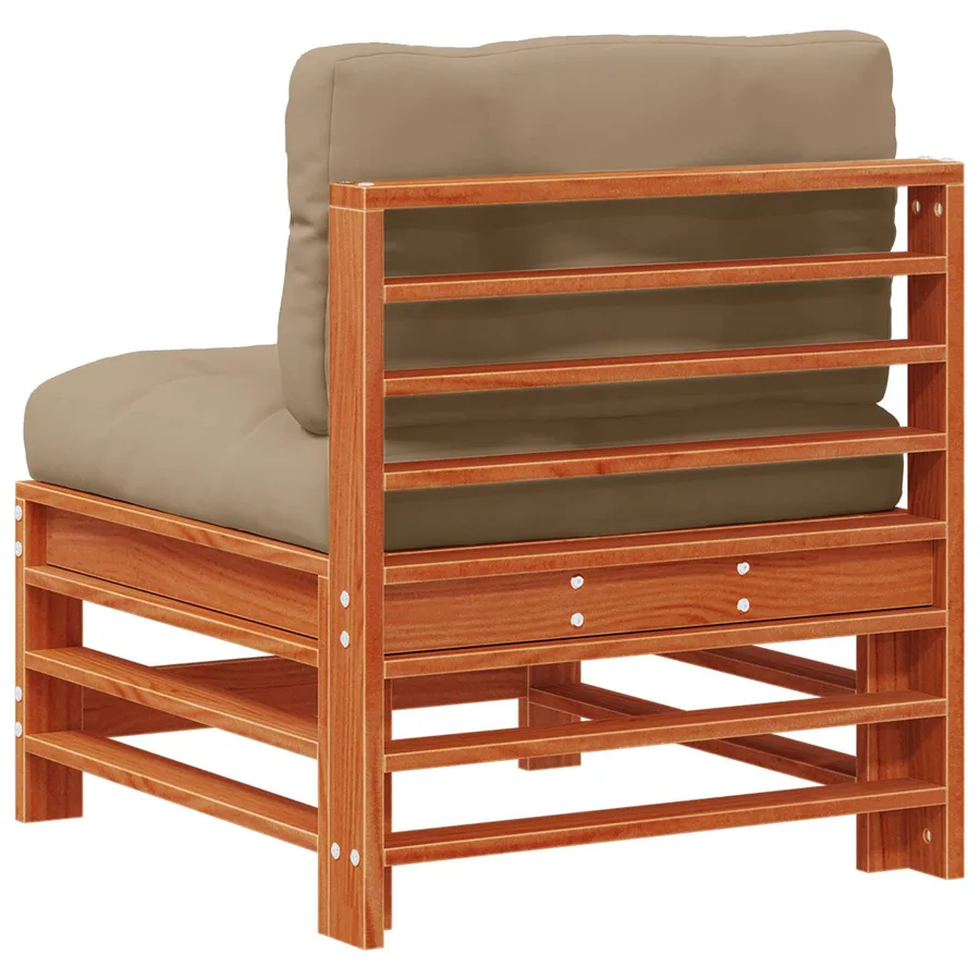 Sofa de jardin milieu Pin massif Brun Ciré - 6
