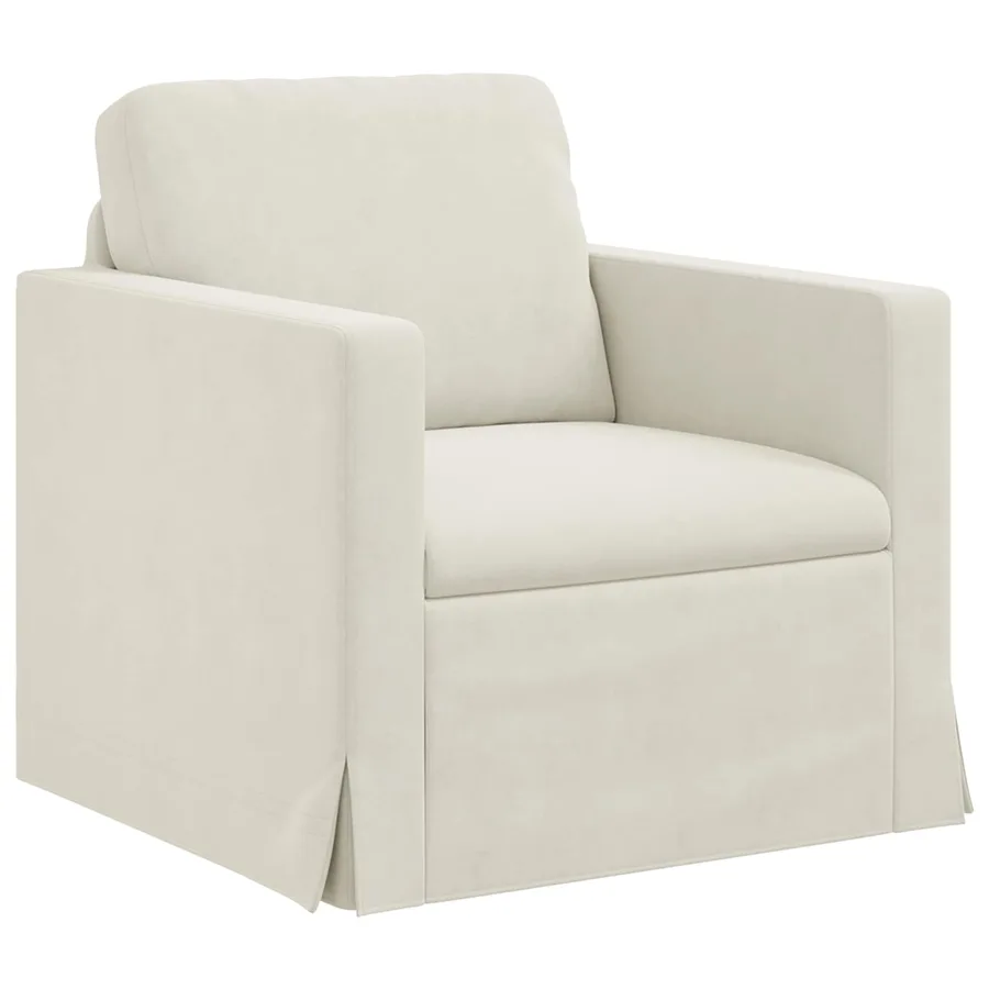 Canapé Crème 78 x 78 x 80 cm Velours - 2