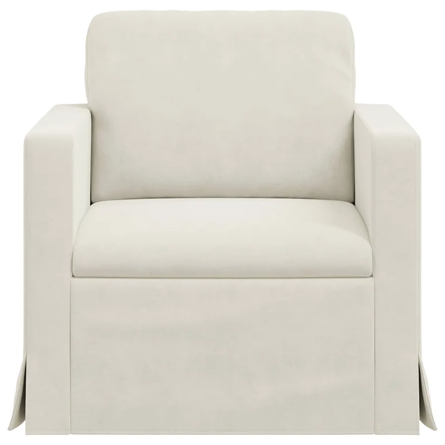 Canapé Crème 78 x 78 x 80 cm Velours - 4