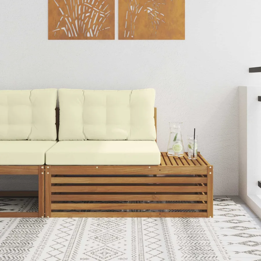 Canapé d'extérieur extrémité Naturel 115 x 83 x 73 cm