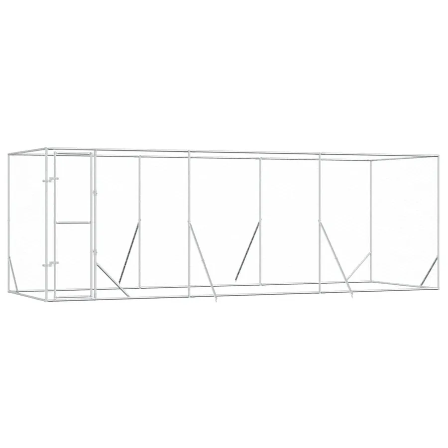 Chenil d'extérieur pour chiens argenté 6x2x2 m acier galvanisé - 2