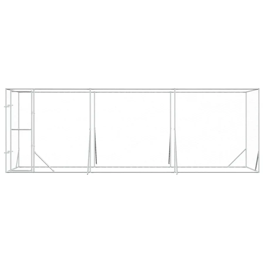 Chenil d'extérieur pour chiens argenté 6x2x2 m acier galvanisé - 5