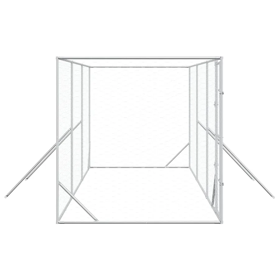 Chenil d'extérieur pour chiens argenté 6x2x2 m acier galvanisé - 6