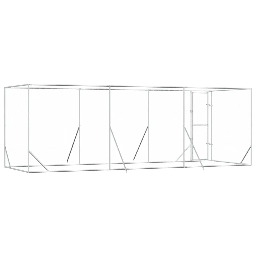 Chenil d'extérieur pour chiens argenté 6x2x2 m acier galvanisé - 7