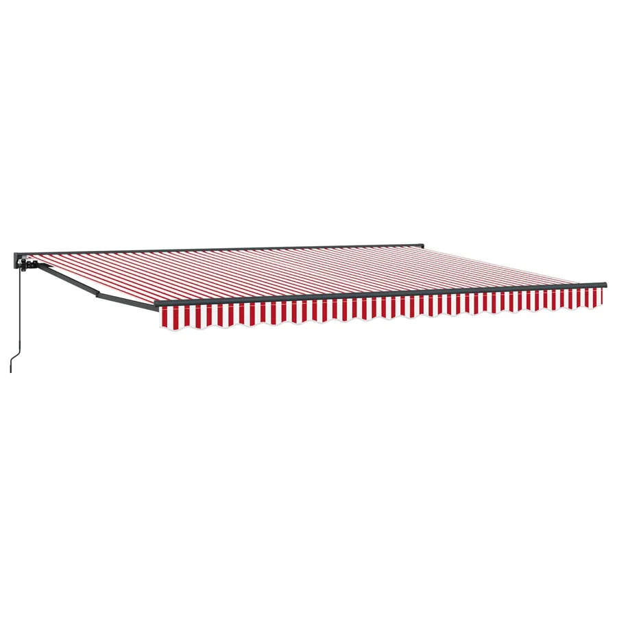 Auvent rétractable manuel Rouge et Blanc 4 x 2 m - 2