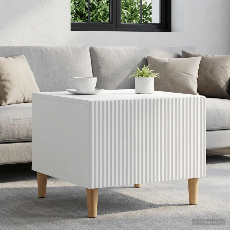 Table basse avec tiroir Blanc 49 x 50 x 40 cm Bois d'ingénierie