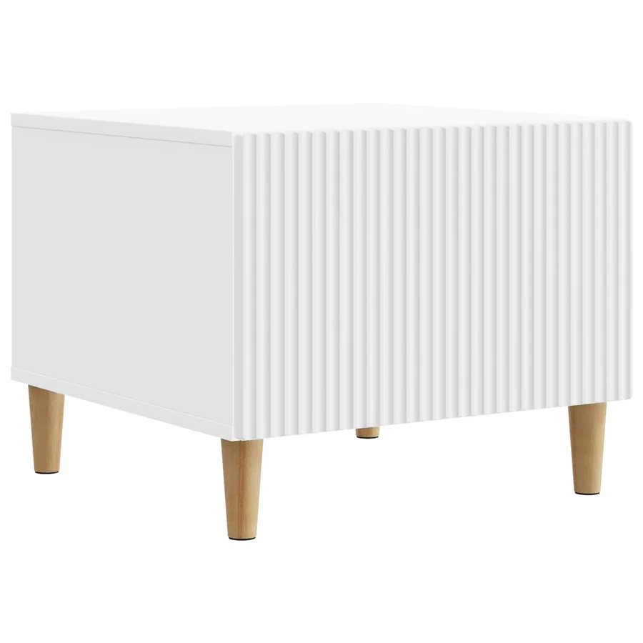 Table basse avec tiroir Blanc 49 x 50 x 40 cm Bois d'ingénierie - 2