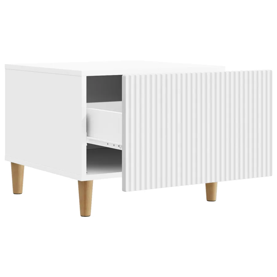 Table basse avec tiroir Blanc 49 x 50 x 40 cm Bois d'ingénierie - 4