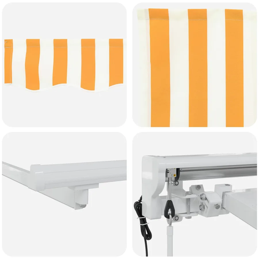 Auvent rétractable électrique Jaune et blanc 3 x 2,5 m - 9