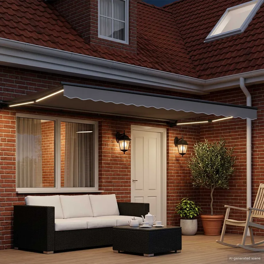 Cadre de store électrique avec LED Anthracite 4,5 × 3 m - 3
