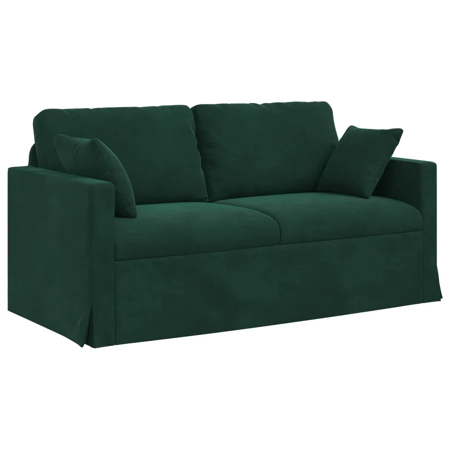 Canapé Vert foncé 158 x 78 x 80 cm Velours - 2
