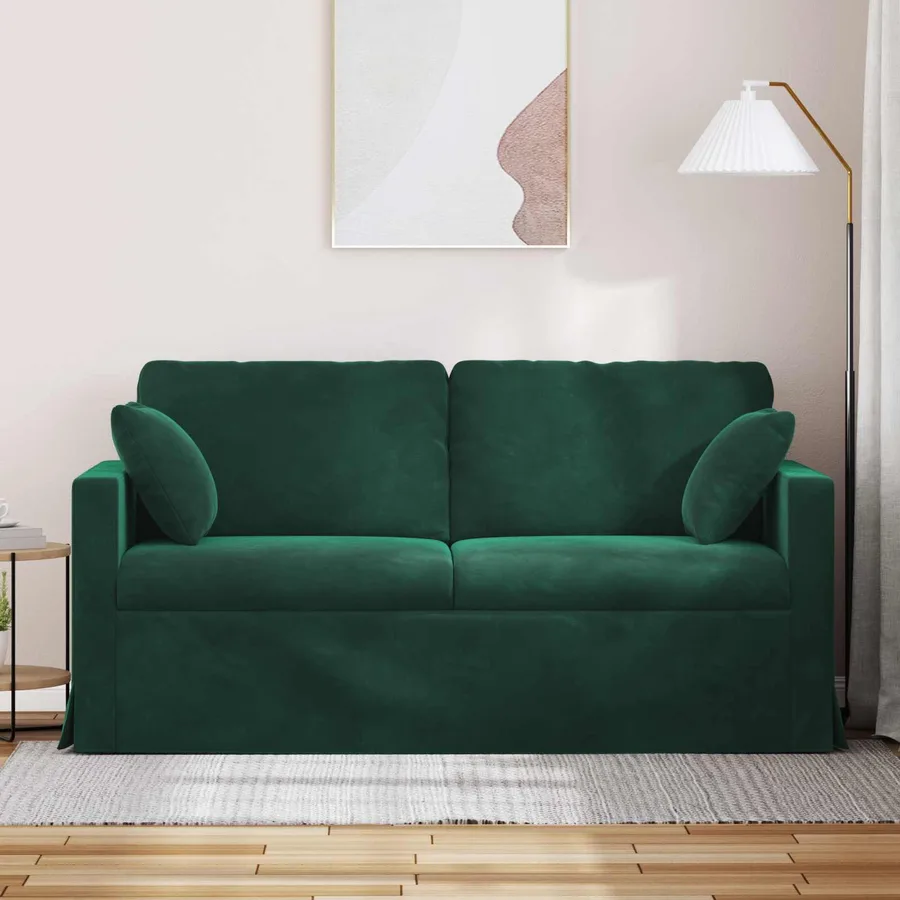 Canapé Vert foncé 158 x 78 x 80 cm Velours - 3