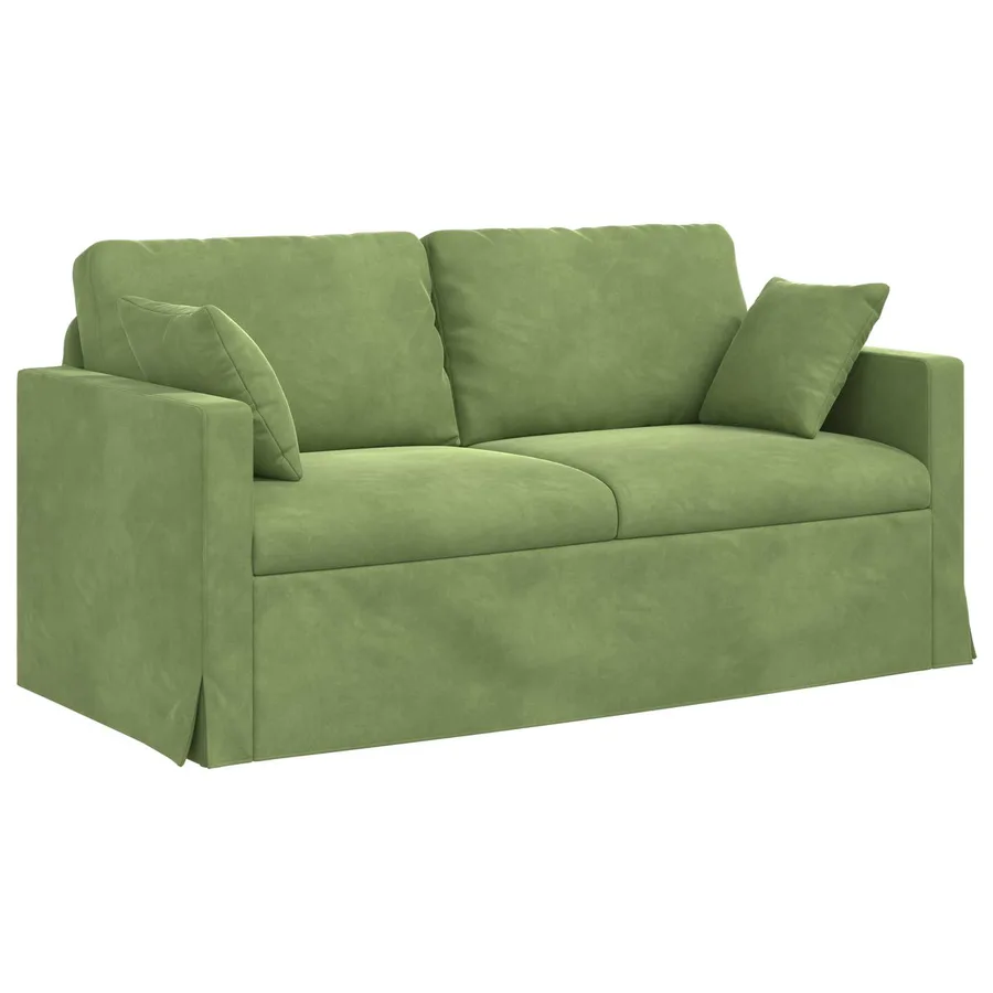 Ensemble de Canapés 2 pcs Vert clair 158 x 78 x 80 cm Velours - 5