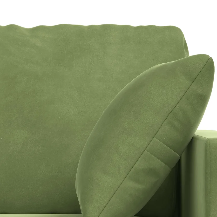 Ensemble de Canapés 2 pcs Vert clair 158 x 78 x 80 cm Velours - 6