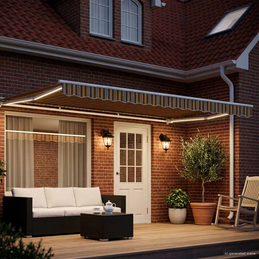 Auvent rétractable électrique Jaune, Gris et Blanc 4 × 3 m - 3