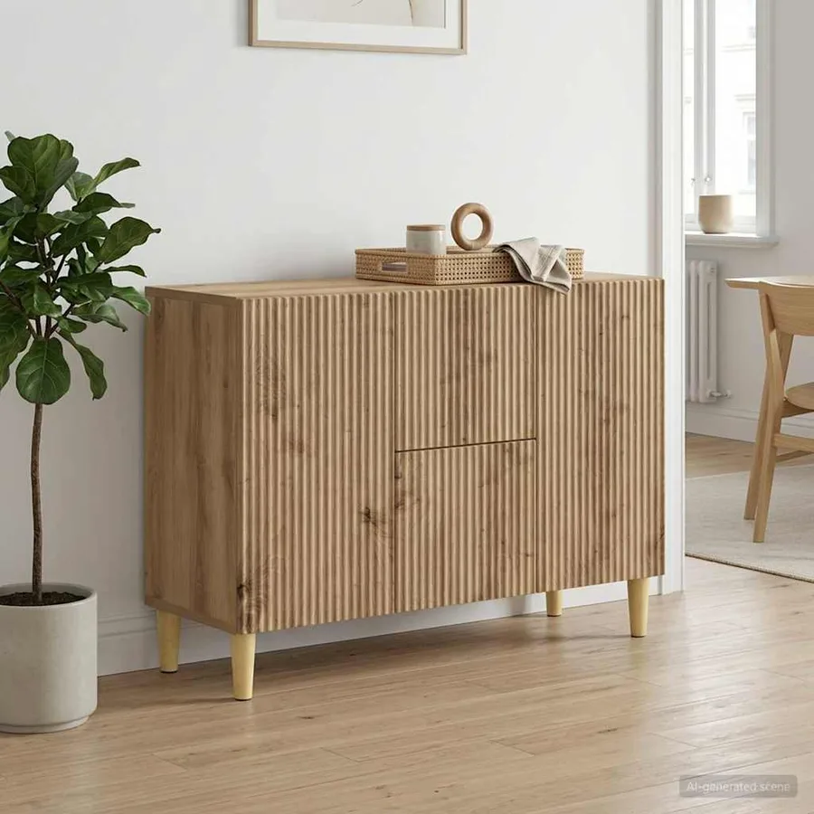 Buffet Chêne artisanal 89 x 34,5 x 60 cm Bois d'ingénierie - 4